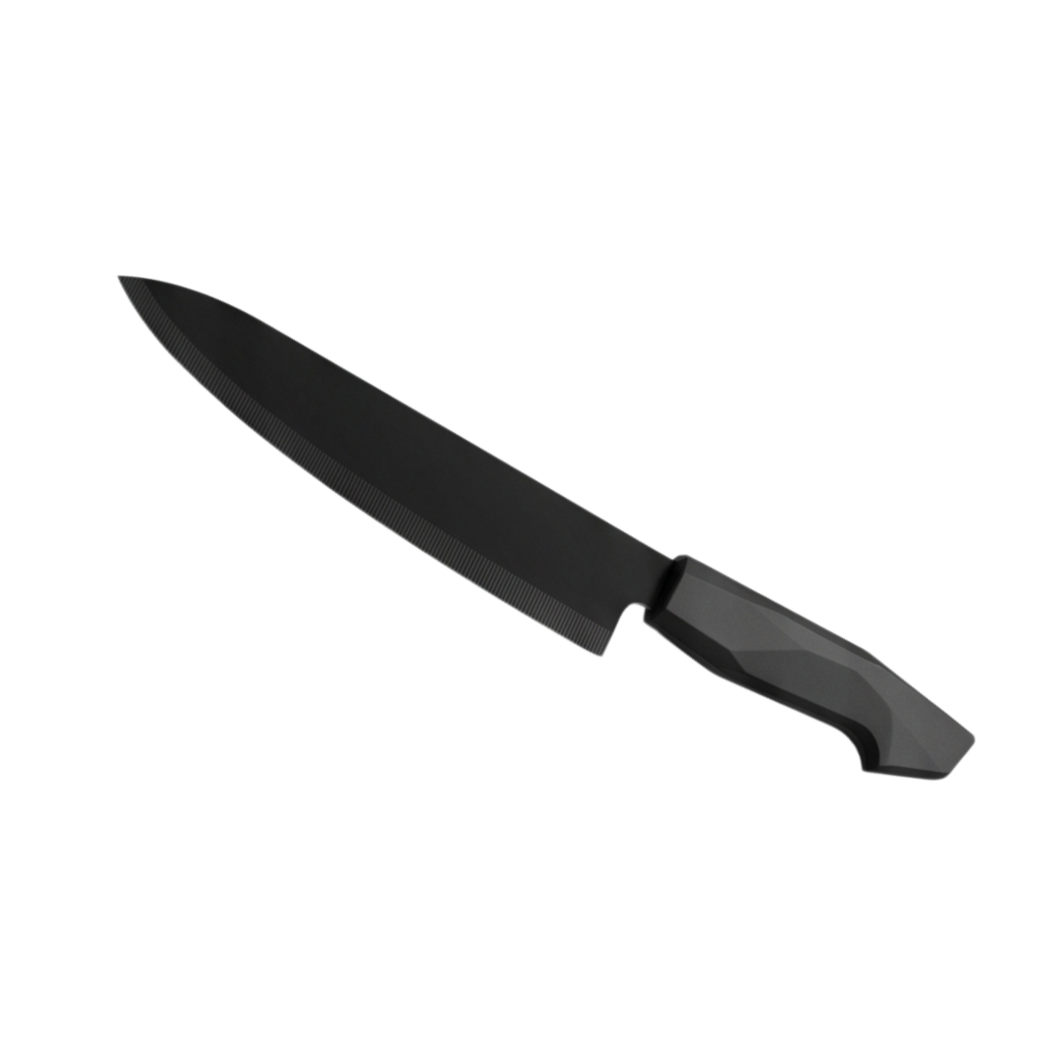 Black stainless steel wide blade knife with black bakelite handle