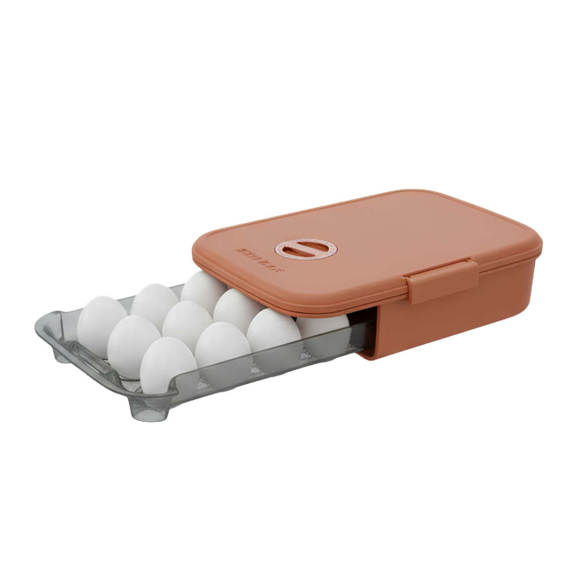 egg drawer box, orange box and grey drawer