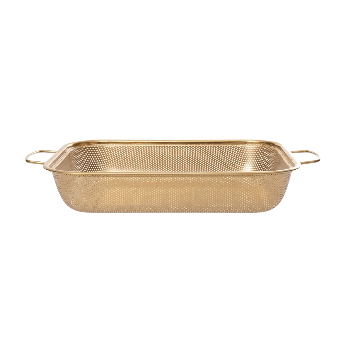 Golden Stainless Steel Rectangular strainer with golden stainless handles