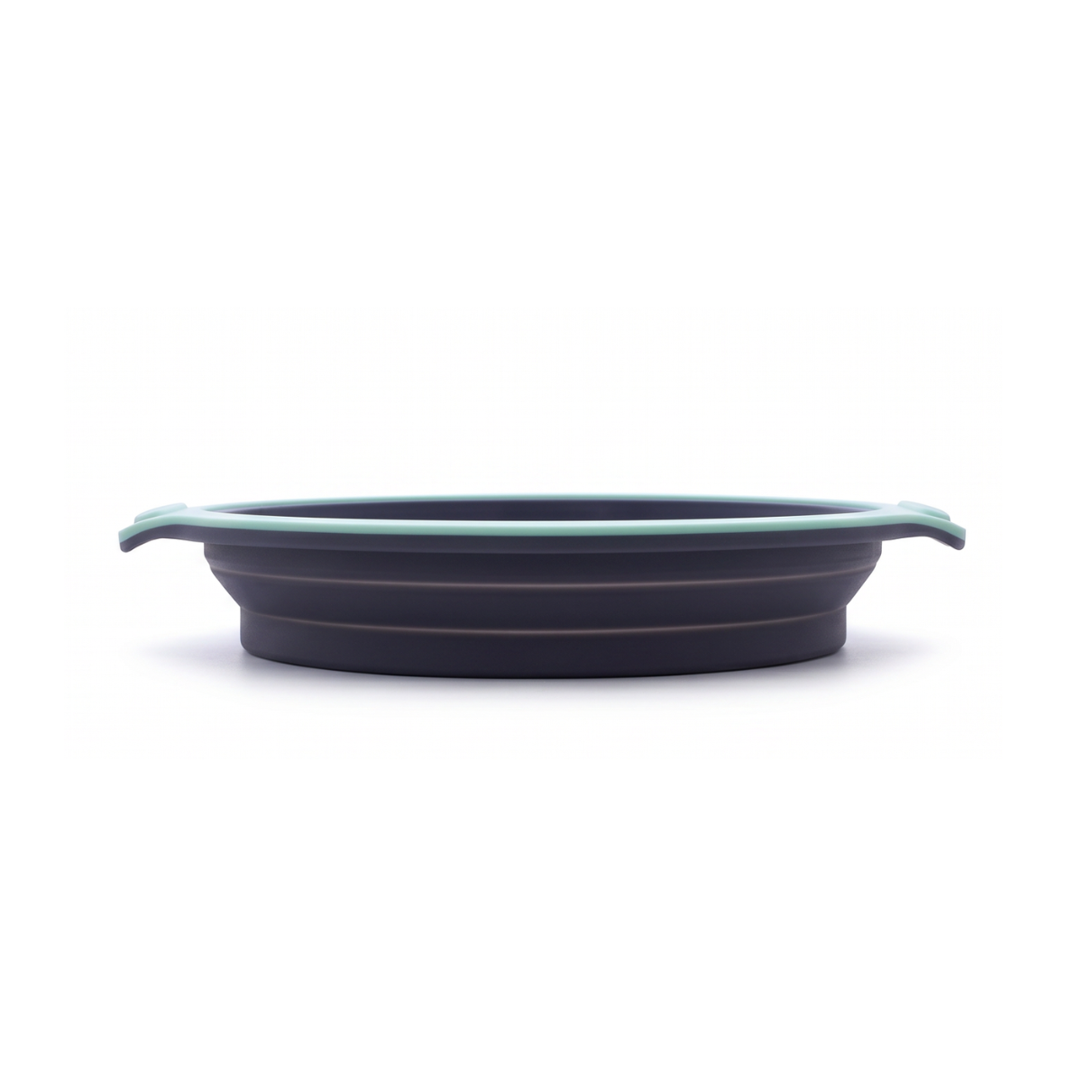 Foldable silicone cake mold in mint green and grey color