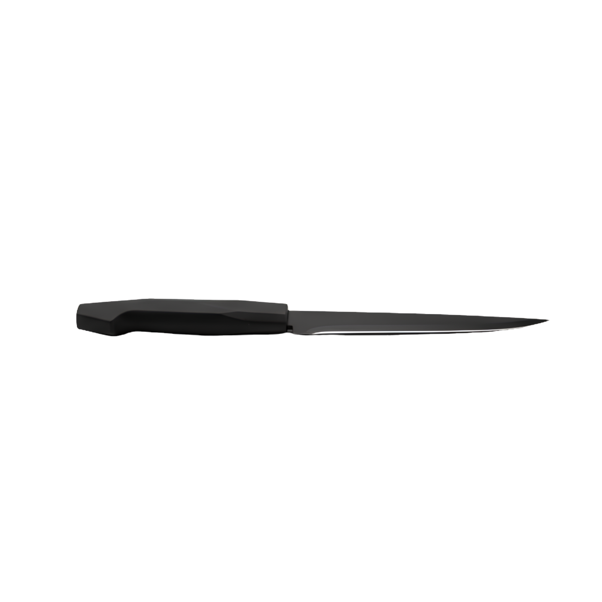 black stainless steel utility knife with black bakelite handle
