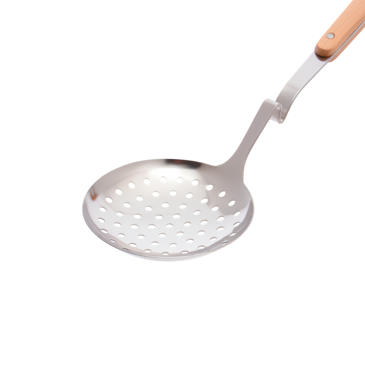 Stainless Steel skimmer with wooden handle