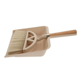 Beige dustpan and broom plastic set 
