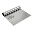 Stainless steel bench scraper with ruler and rolled handle