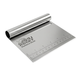 Stainless steel bench scraper with ruler and rolled handle