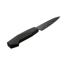 Black stainless cheese knife with black bakelite handle