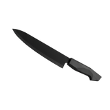 Black stainless steel wide blade knife with black bakelite handle