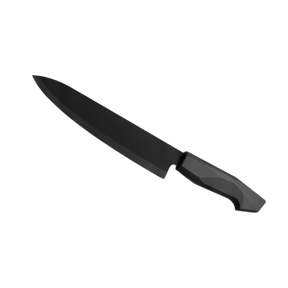 Black stainless steel wide blade knife with black bakelite handle