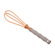 Wooden whisk with grey silicon handle