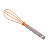Wooden whisk with grey silicon handle