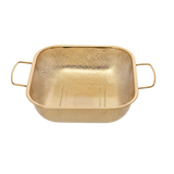Golden square  Stainless Steel Strainer with golden stainless ahndles