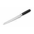 Stainless steel serrated bread knife with black stainless handle 