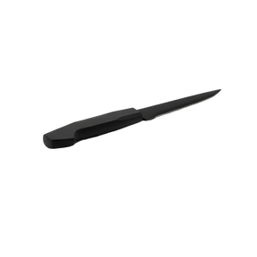 black stainless steel utility knife with black bakelite handle 