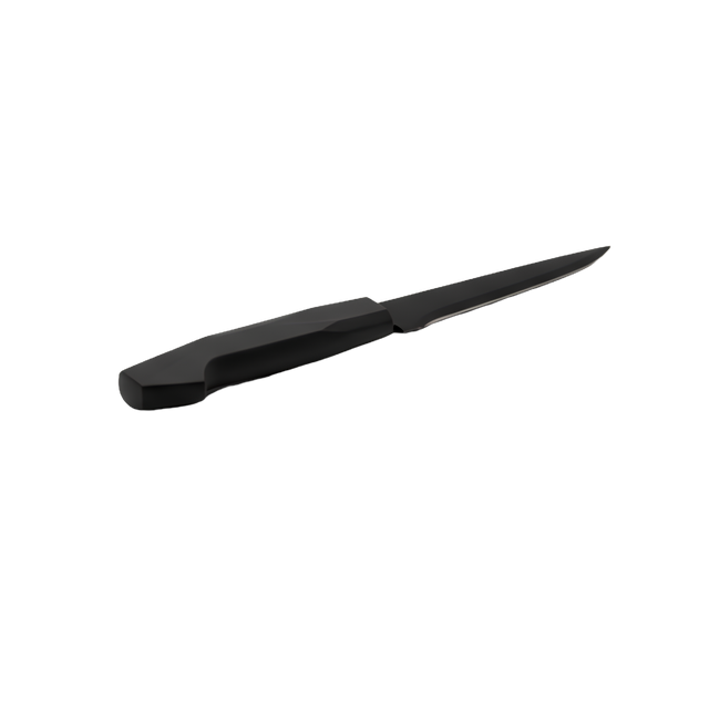 black stainless steel utility knife with black bakelite handle 