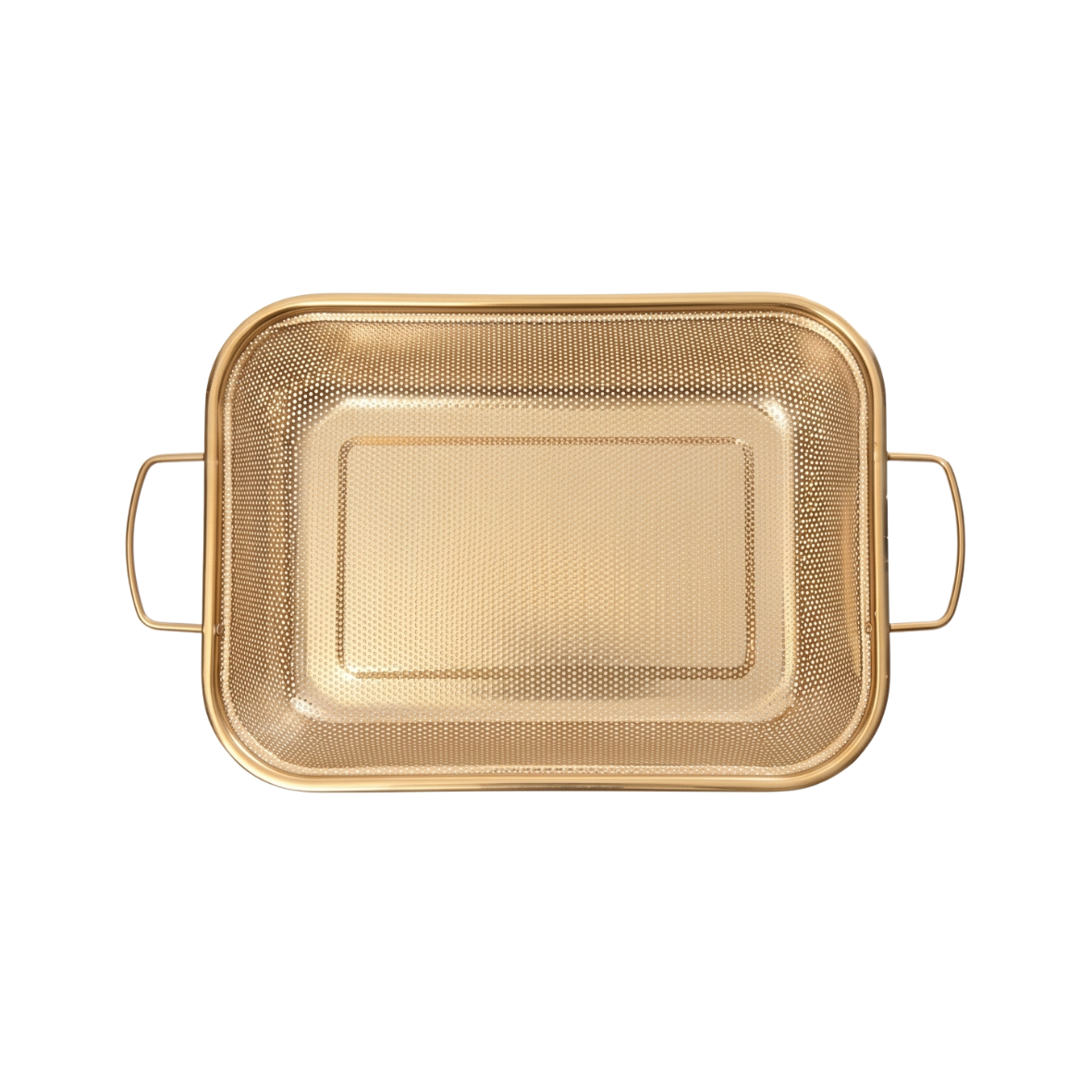 Golden Stainless Steel Rectangular strainer with golden stainless handles