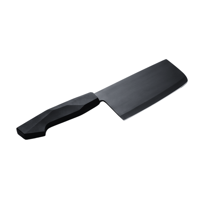 Black stainless steel cleaver knife with black bakelite handle