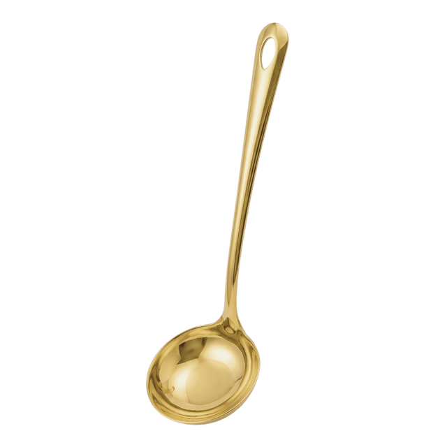 Stainless steel golden serving ladle