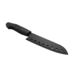 Black stainless steel chef knife with black bakelite handle