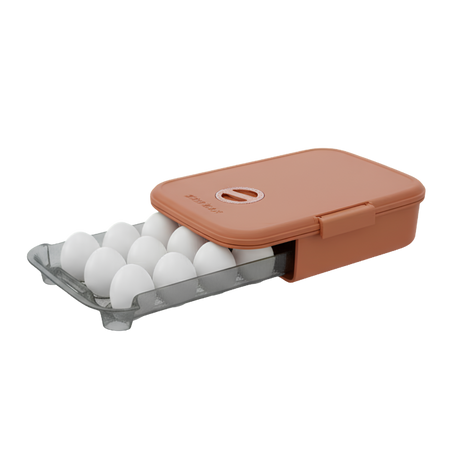 egg drawer box, orange box and grey drawer