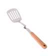 Stainless steel slotted spatula with wooden handle 
