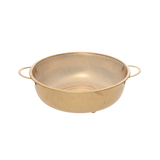 Golden Round stainless steel strainer with golden handles