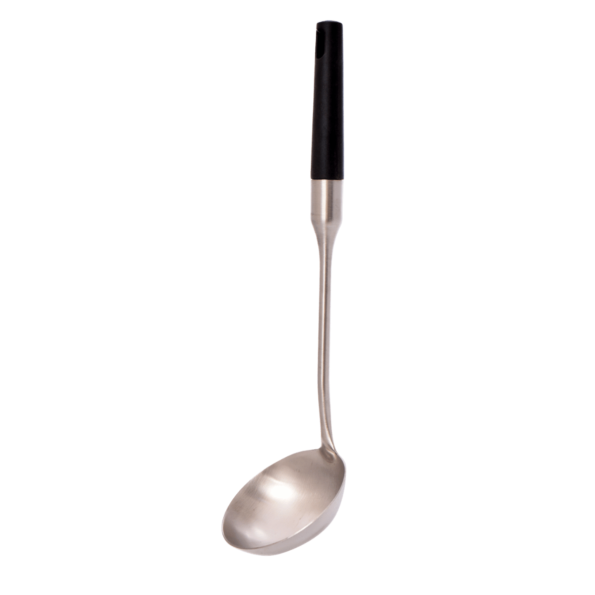 Stainless ladle with black bakelite handle