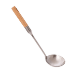Silver Stainless Ladle with wooden handle 