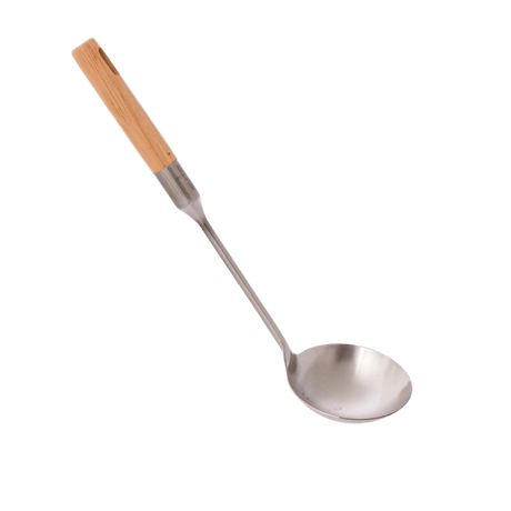 Silver Stainless Ladle with wooden handle 