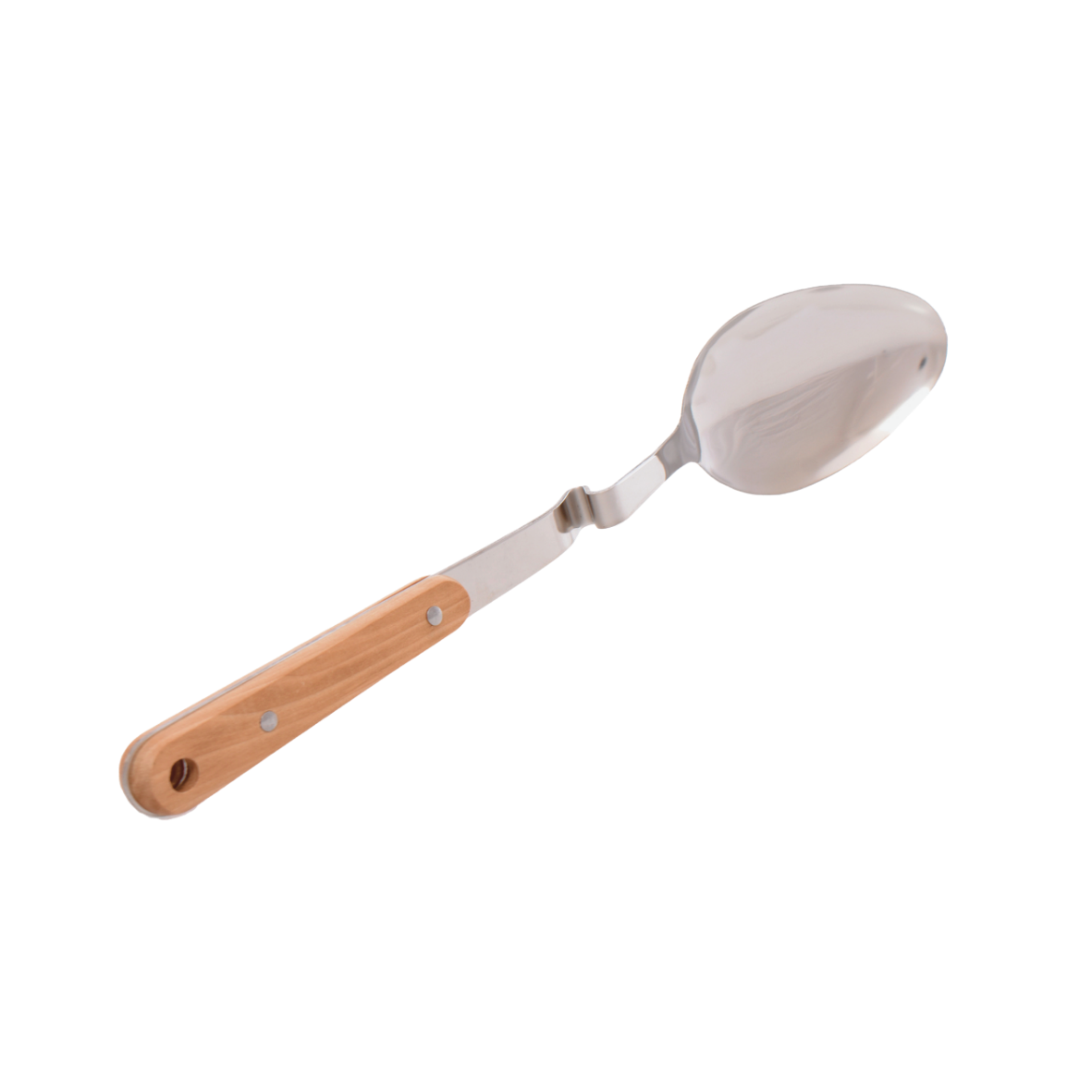 Stainless steel serving spoon with wooden handle 