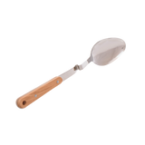 Stainless steel serving spoon with wooden handle 