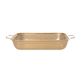 Golden Stainless Steel Rectangular strainer with golden stainless handles