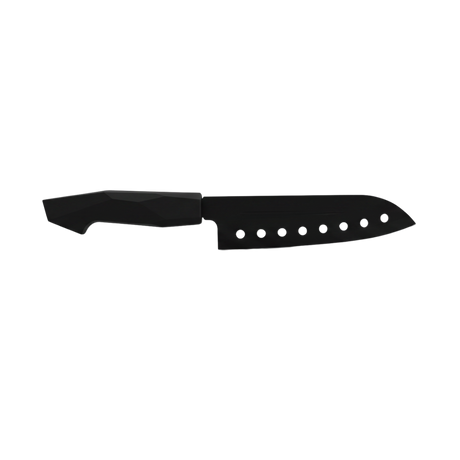 Black stainless steel chef knife with black bakelite handle
