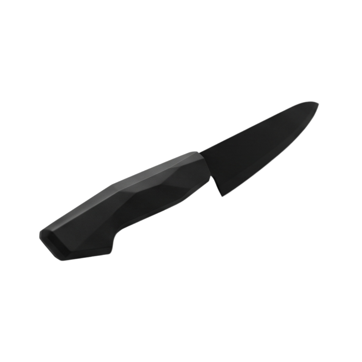 Black stainless steel wide blade knife with black bakelite handle
