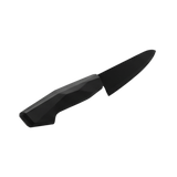 Black stainless steel wide blade knife with black bakelite handle