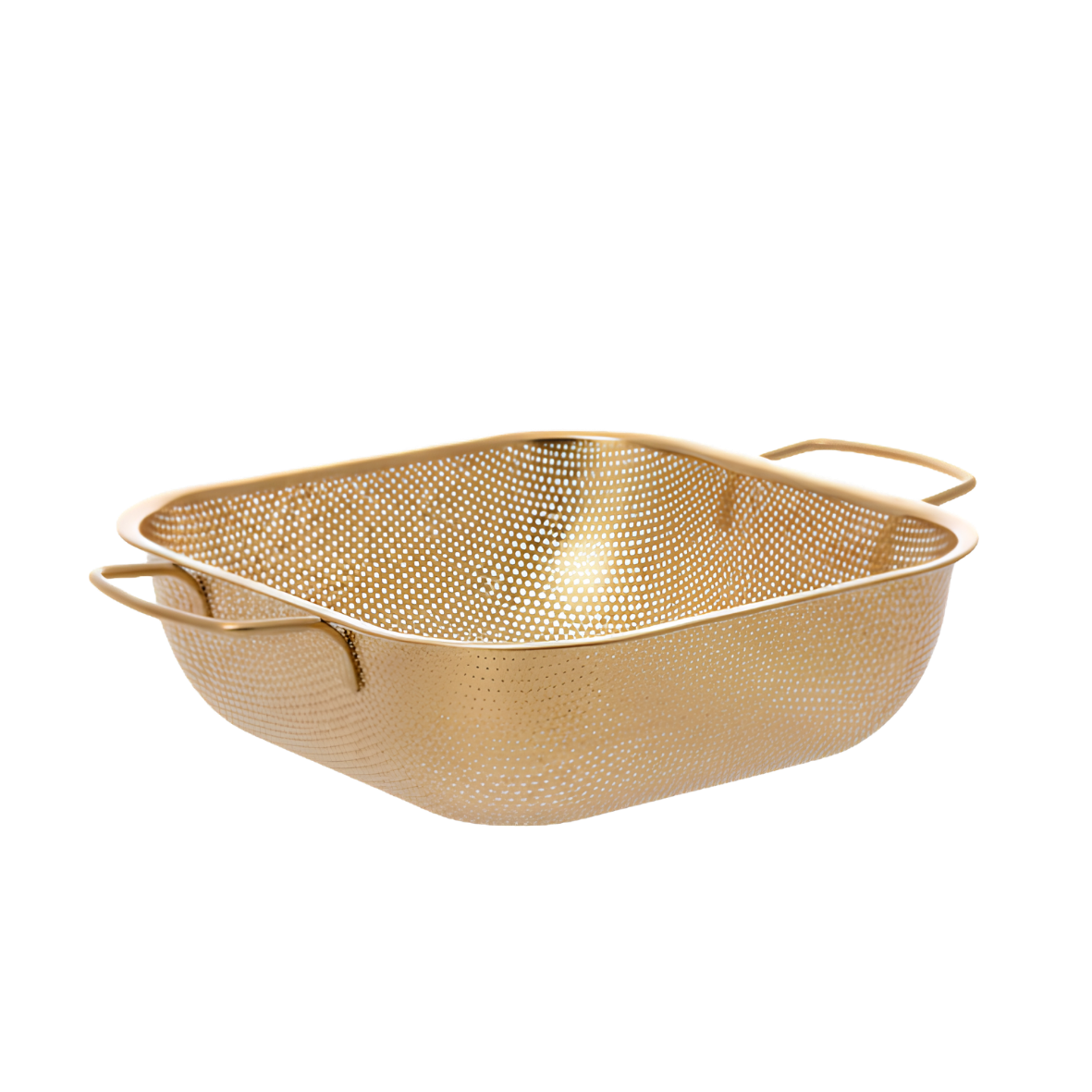 Golden square  Stainless Steel Strainer with golden stainless ahndles
