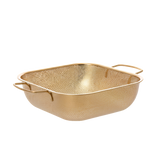 Golden square  Stainless Steel Strainer with golden stainless ahndles