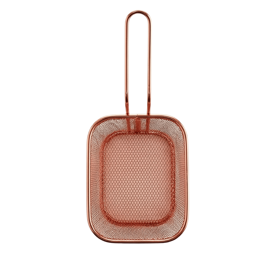 Rose Gold Metallic mesh fryer basket with handle 