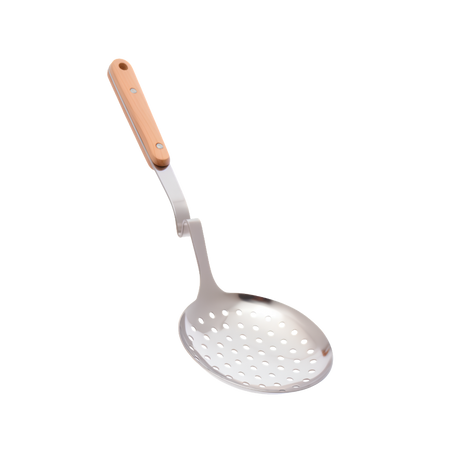Stainless Steel skimmer with wooden handle