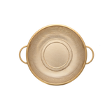 Golden Round stainless steel strainer with golden handles