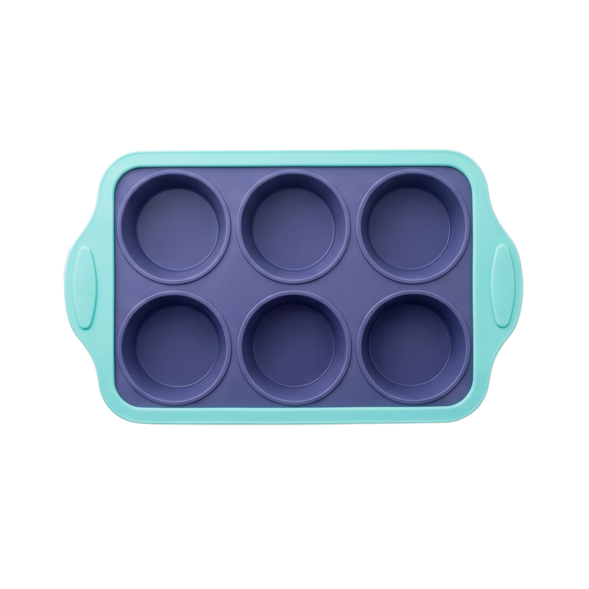 Foldable Silicone cup cake mold in mint green and grey color