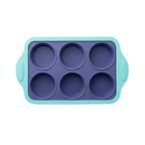 Foldable Silicone cup cake mold in mint green and grey color