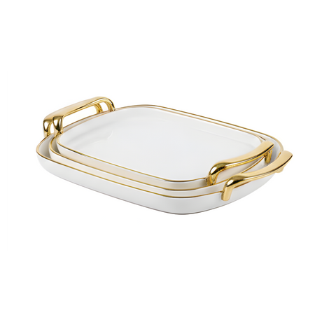 Plastic Round Serving Tray Set