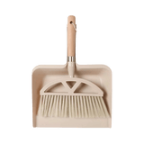 Beige dustpan and broom plastic set 
