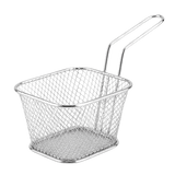 Silver Metallic mesh fryer basket with handle 
