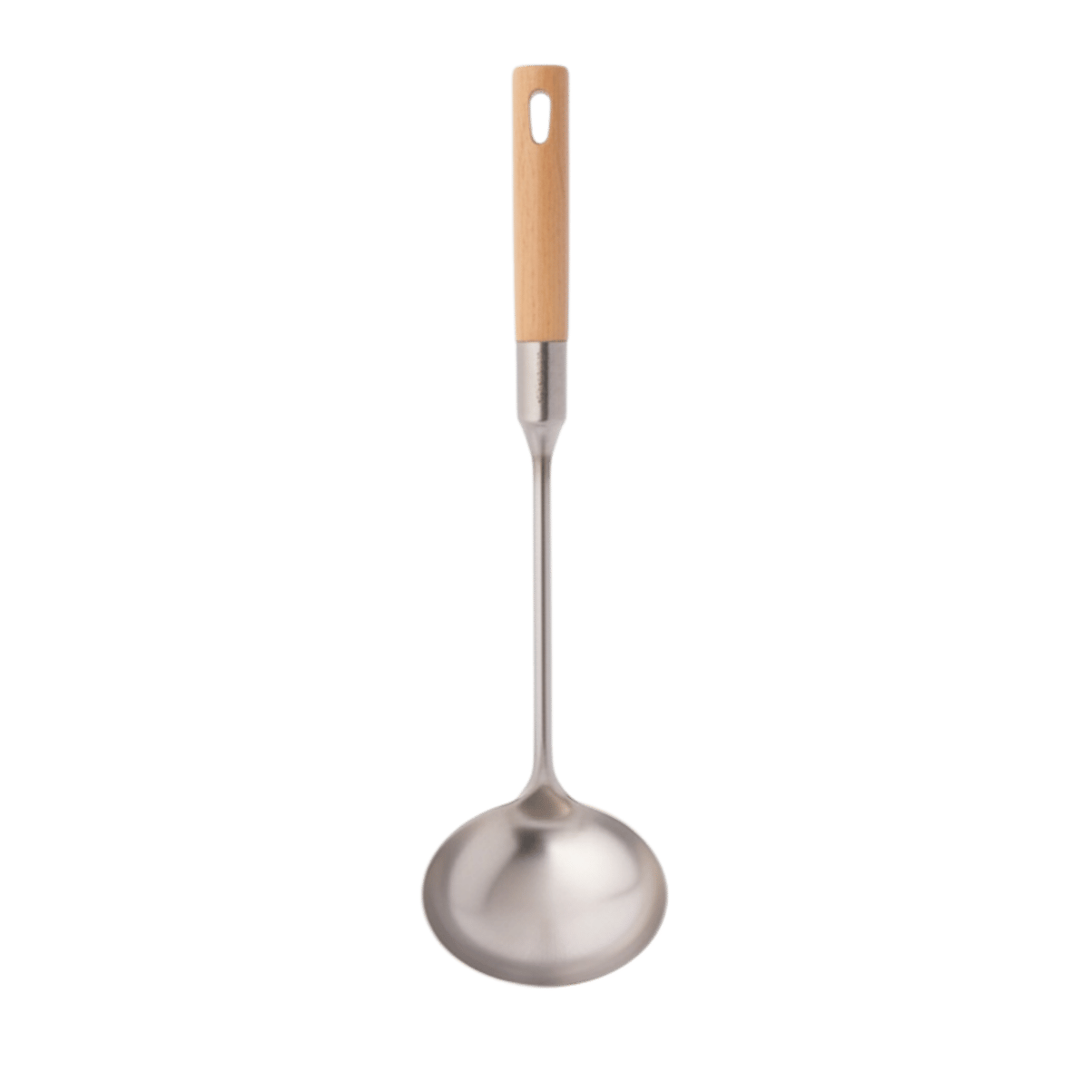 Silver Stainless Ladle with wooden handle 