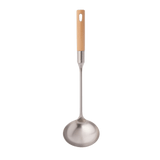 Silver Stainless Ladle with wooden handle 