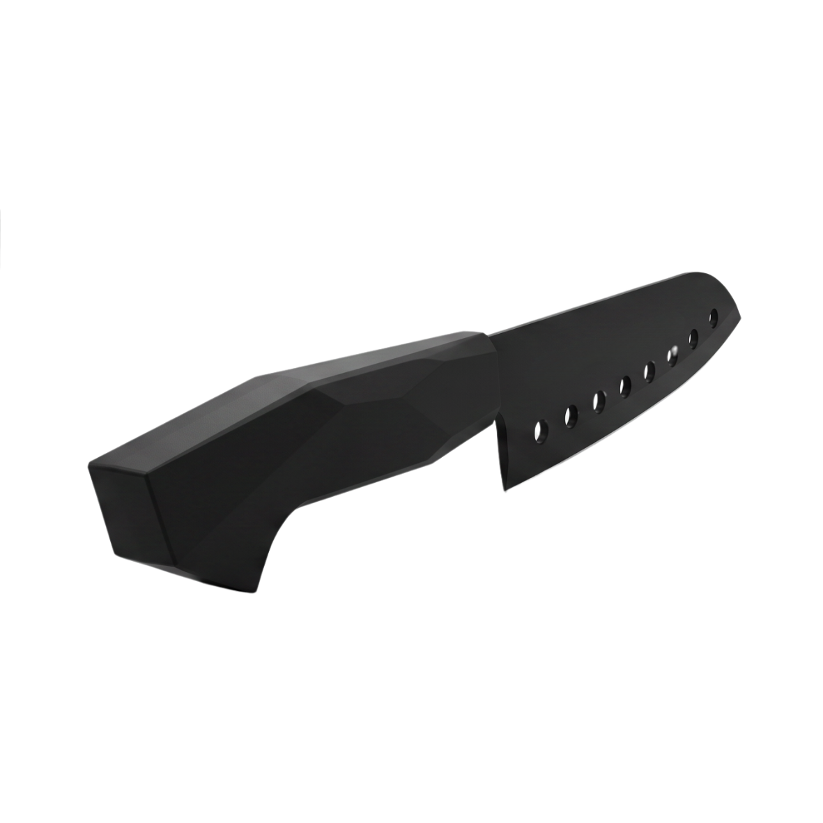 Black stainless steel chef knife with black bakelite handle