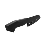 Black stainless steel chef knife with black bakelite handle
