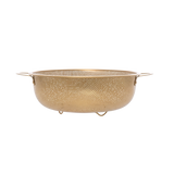 Golden Round stainless steel strainer with golden handles