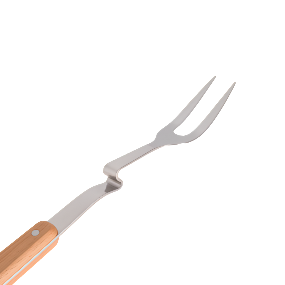 30cm serving fork made from premium 18/10 stainless steel with a natural wooden handle, ideal for serving meat, pasta, vegetables, salads, and everyday meals.